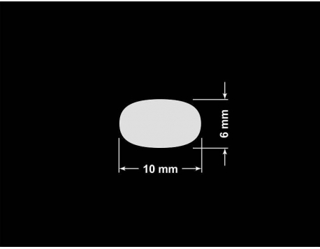 PLOMBA KRUCHA BIAŁA POŁYSK STABILNY PODKŁAD D-2829 elipsa 10x6mm