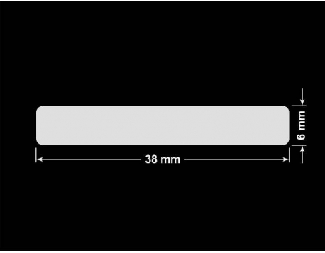 PLOMBA KRUCHA BIAŁA POŁYSK STABILNY PODKŁAD D-2829 prostokąt 38x6mm
