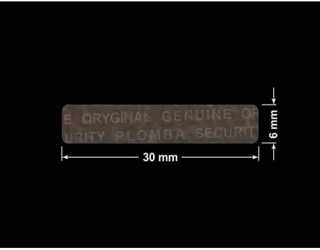 PLOMBA VOID TRANSPARENT POŁYSK PLOMBA SECURITY T-54AY2 prostokąt 30x6mm