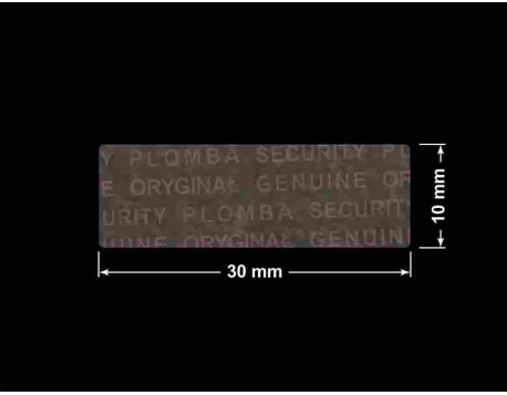 PLOMBA VOID TRANSPARENT POŁYSK PLOMBA SECURITY T-54AY2 prostokąt 30x10mm