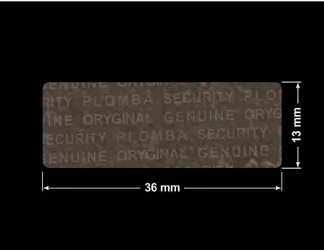 PLOMBA VOID TRANSPARENT POŁYSK PLOMBA SECURITY T-54AY2 prostokąt 36x13mm