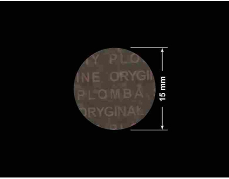 PLOMBA VOID TRANSPARENT POŁYSK PLOMBA SECURITY T-54AY2 kółko 15mm