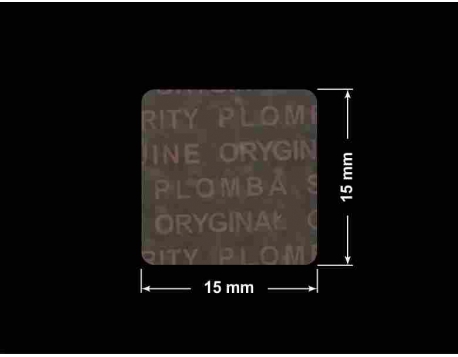PLOMBA VOID TRANSPARENT POŁYSK PLOMBA SECURITY T-54AY2 kwadrat 15x15mm