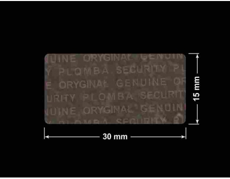 PLOMBA VOID TRANSPARENT POŁYSK PLOMBA SECURITY T-54AY2 prostokąt 30x15mm