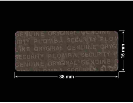 PLOMBA VOID TRANSPARENT POŁYSK PLOMBA SECURITY T-54AY2 prostokąt 38x15mm
