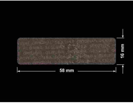 PLOMBA VOID TRANSPARENT POŁYSK PLOMBA SECURITY T-54AY2 prostokąt 58x16mm