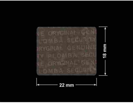 PLOMBA VOID TRANSPARENT POŁYSK PLOMBA SECURITY T-54AY2 prostokąt 22x18mm