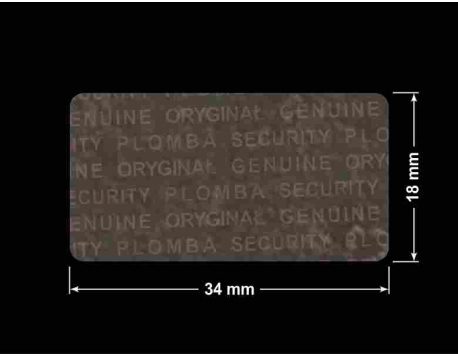PLOMBA VOID TRANSPARENT POŁYSK PLOMBA SECURITY T-54AY2 prostokąt 34x18mm