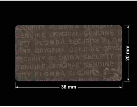 PLOMBA VOID TRANSPARENT POŁYSK PLOMBA SECURITY T-54AY2 prostokąt 38x20mm