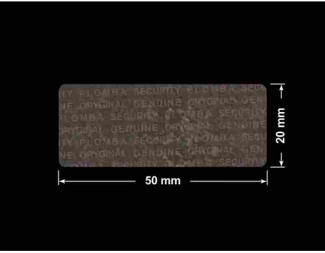 PLOMBA VOID TRANSPARENT POŁYSK PLOMBA SECURITY T-54AY2 prostokąt 50x20mm