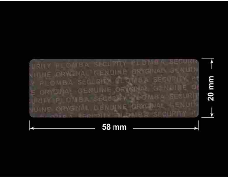 PLOMBA VOID TRANSPARENT POŁYSK PLOMBA SECURITY T-54AY2 prostokąt 58x20mm
