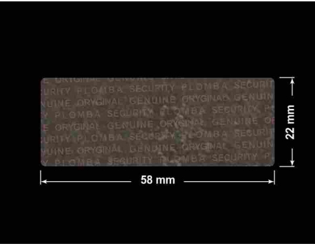 PLOMBA VOID TRANSPARENT POŁYSK PLOMBA SECURITY T-54AY2 prostokąt 58x22mm