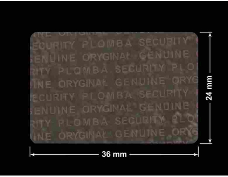 PLOMBA VOID TRANSPARENT POŁYSK PLOMBA SECURITY T-54AY2 prostokąt 36x24mm