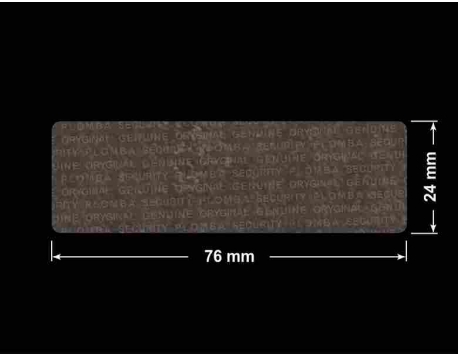 PLOMBA VOID TRANSPARENT POŁYSK PLOMBA SECURITY T-54AY2 prostokąt 76x24mm