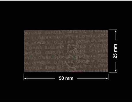 PLOMBA VOID TRANSPARENT POŁYSK PLOMBA SECURITY T-54AY2 prostokąt 50x25mm