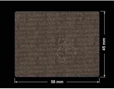 PLOMBA VOID TRANSPARENT POŁYSK PLOMBA SECURITY T-54AY2 prostokąt 58x45mm