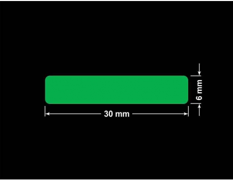 PLOMBA ZIELONA PMS354 MAT VOIDOPEN A-34ZV3 prostokąt 30x6mm