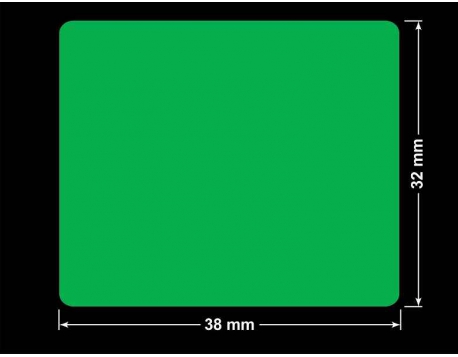PLOMBA ZIELONA PMS354 MAT VOIDOPEN A-34ZV3 prostokąt 38x32mm