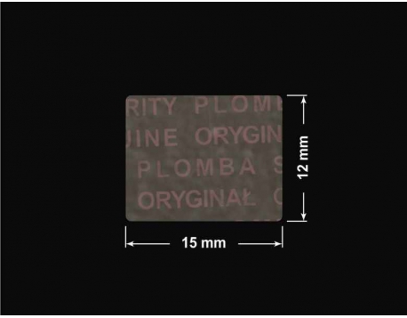 PLOMBA VOID TRANSPARENT POŁYSK PLOMBA SECURITY T-54AY2 prostokąt 15x12mm