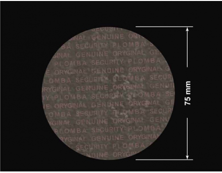 PLOMBA VOID TRANSPARENT POŁYSK PLOMBA SECURITY T-54AY2 kółko 75mm